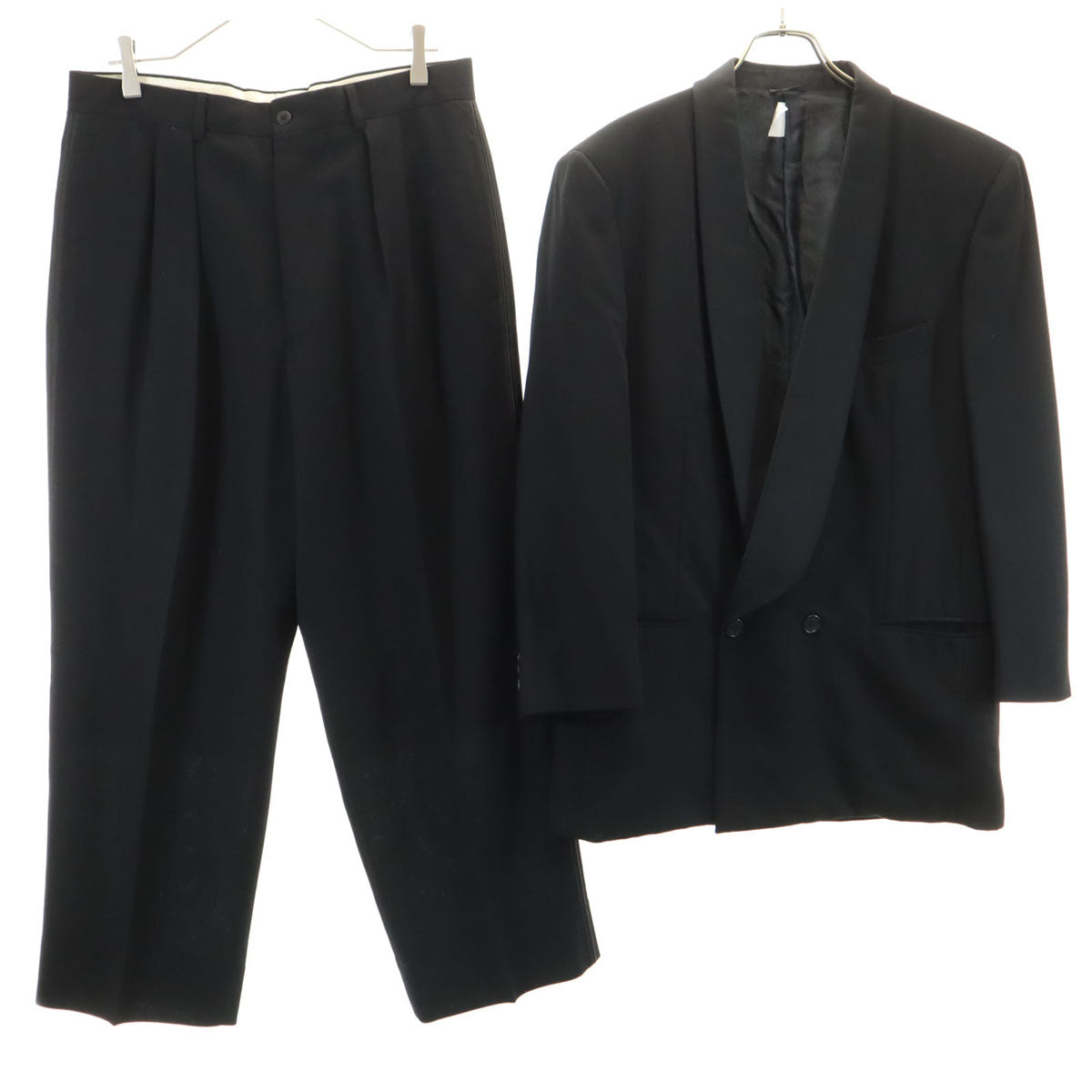 GIORGIO ARMANI ジョルジオアルマーニ イタリア製 テーラードジャケット 上下 セットアップ 50 ブラック メンズ