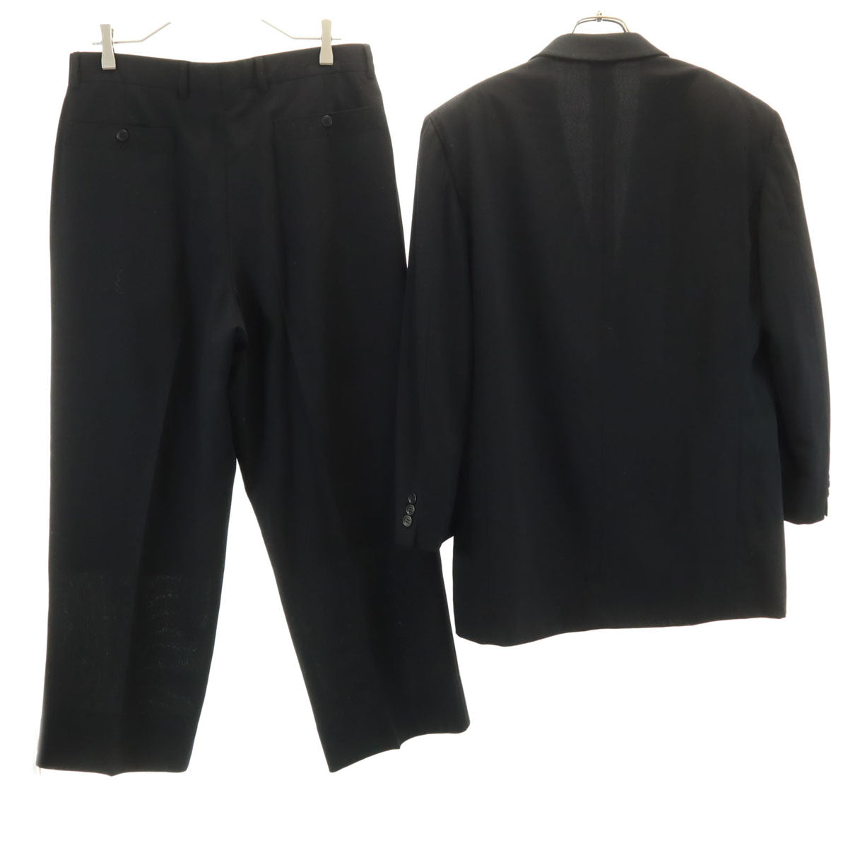 GIORGIO ARMANI ジョルジオアルマーニ イタリア製 テーラードジャケット 上下 セットアップ 50 ブラック メンズ