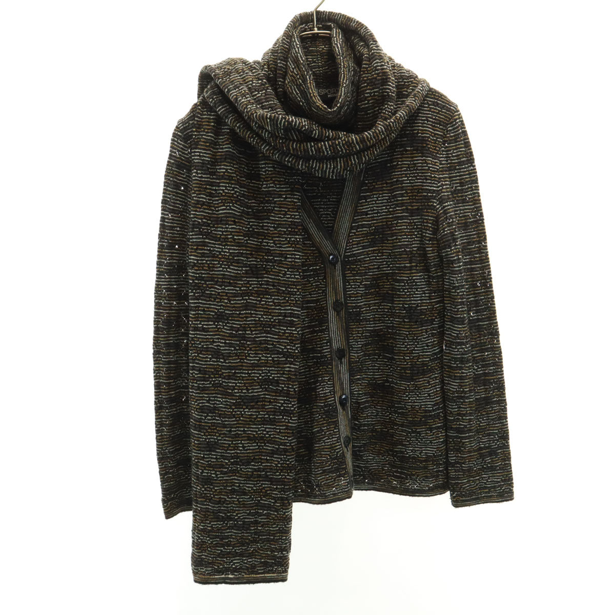 MISSONI SPORT ミッソーニ スポーツ 長袖 ニット カーディガン 上下 セットアップ 40 グレー系 レディース