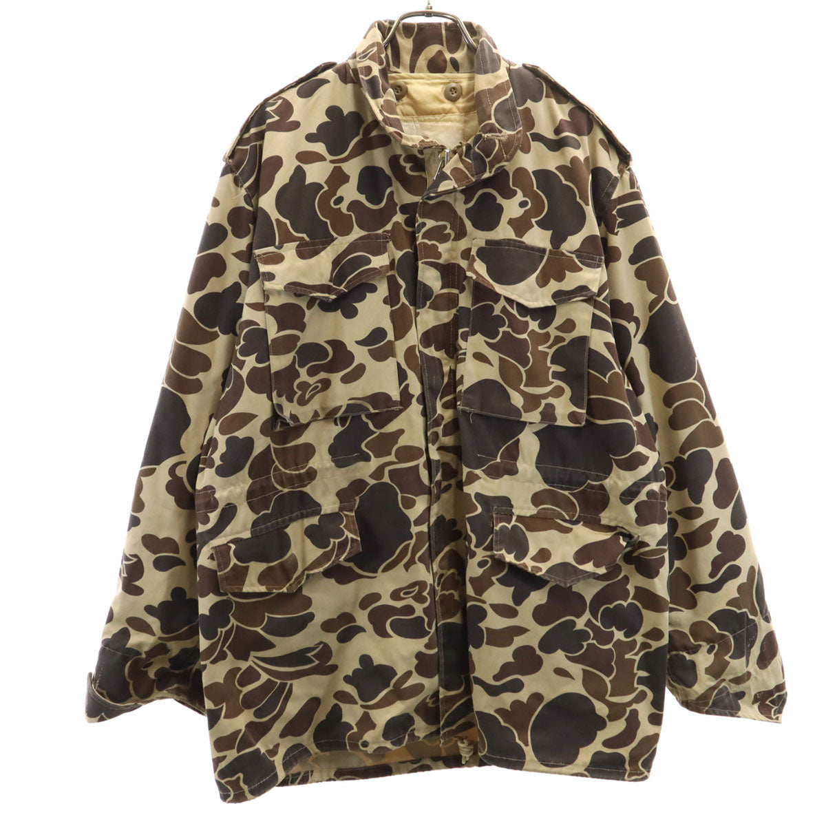DUCK BAY 80s 90s 韓国製 オールド 総柄 ライナー付き ハンティングジャケット M ブラウン系 メンズ