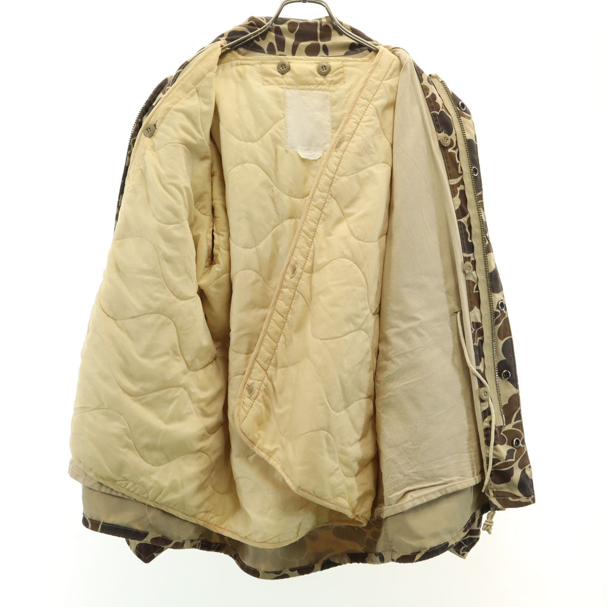 DUCK BAY 80s 90s 韓国製 オールド 総柄 ライナー付き ハンティングジャケット M ブラウン系 メンズ