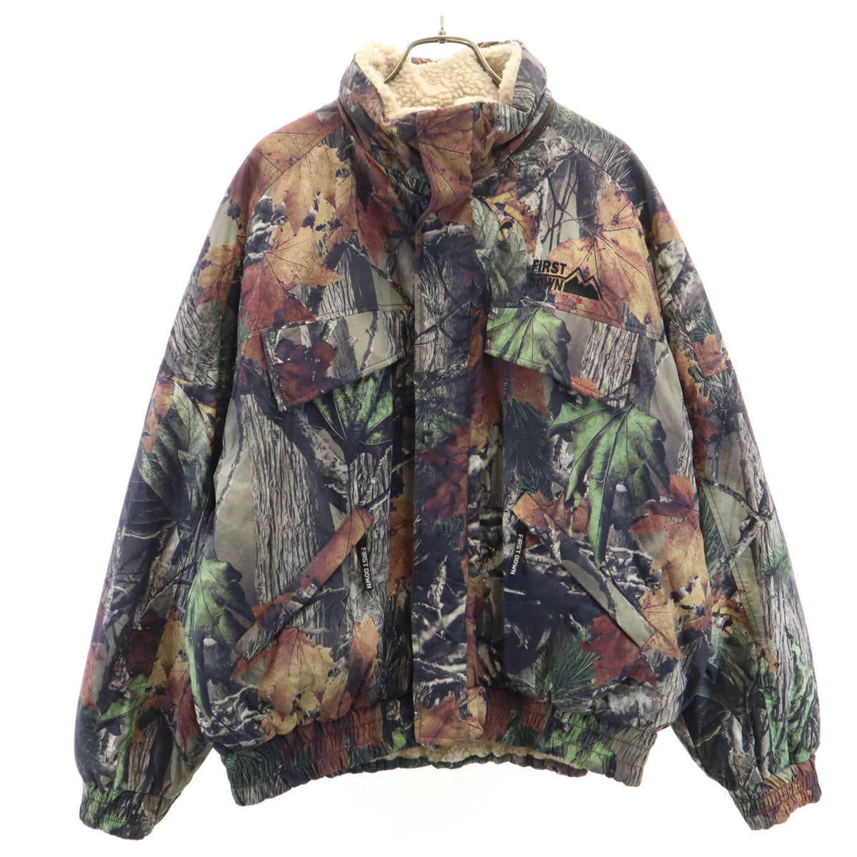 FIRSTDOWN ファーストダウン リアルツリー柄 リバーシブル ジャケット M マルチ ボア メンズ