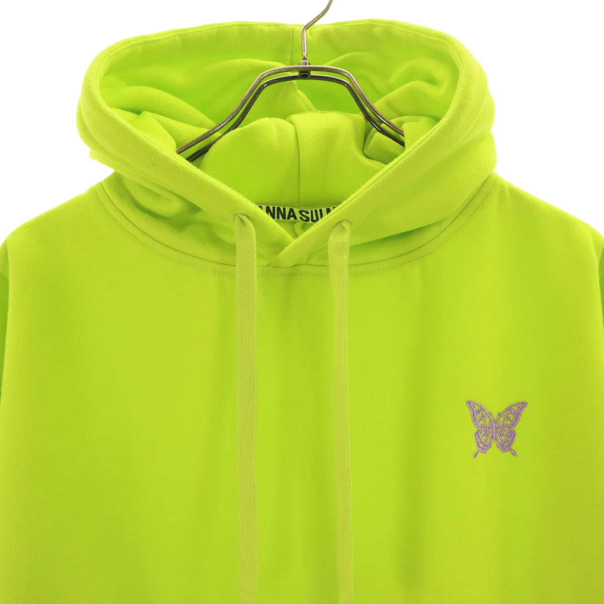 ANNA SUI NYC アナスイエヌワイシー 長袖 スウェットフーディー ロング ワンピース F ネオンイエロー 裏起毛 レディース