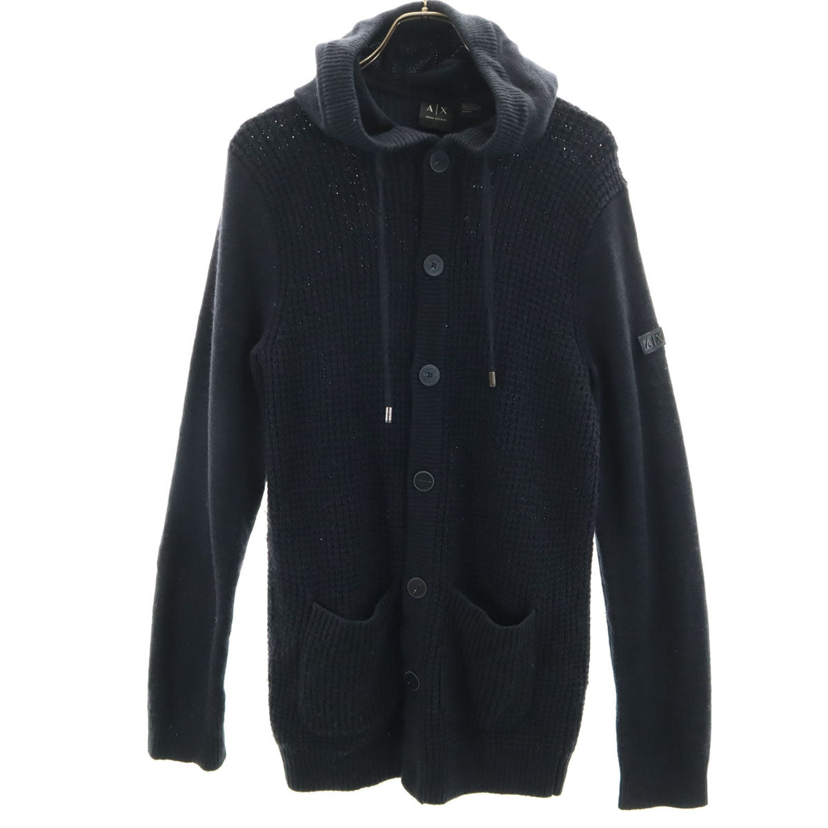 ARMANI EXCHANGE アルマーニエクスチェンジ 長袖 フーデット ニットカーディガン M ネイビー レディース