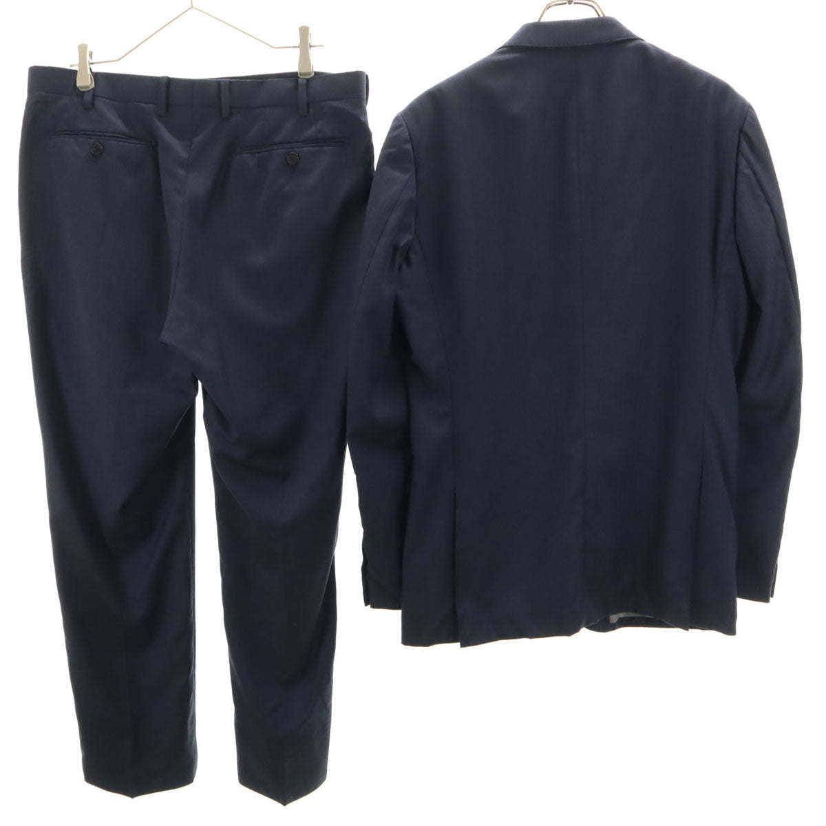 BLACK LABEL CRESTBRIDGE ブラックレーベルクレストブリッジ 日本製 ウール スーツ 上下 セットアップ 42L ネイビー 三陽商会 メンズ