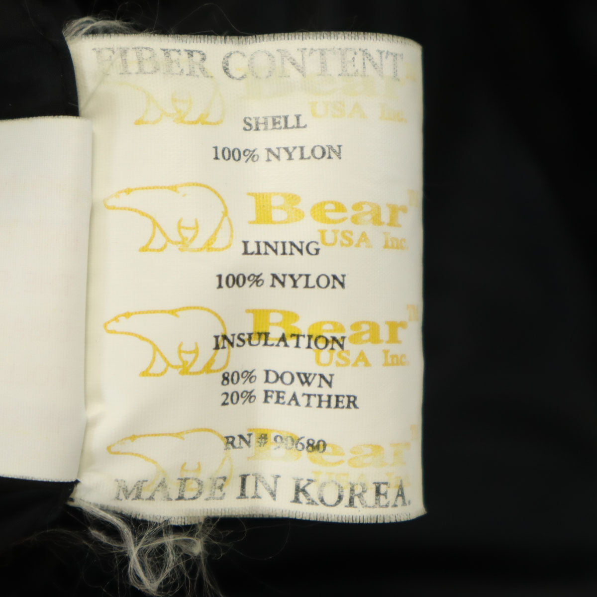 Bear ベアー リバーシブル ダウンジャケット M ブラック メンズ