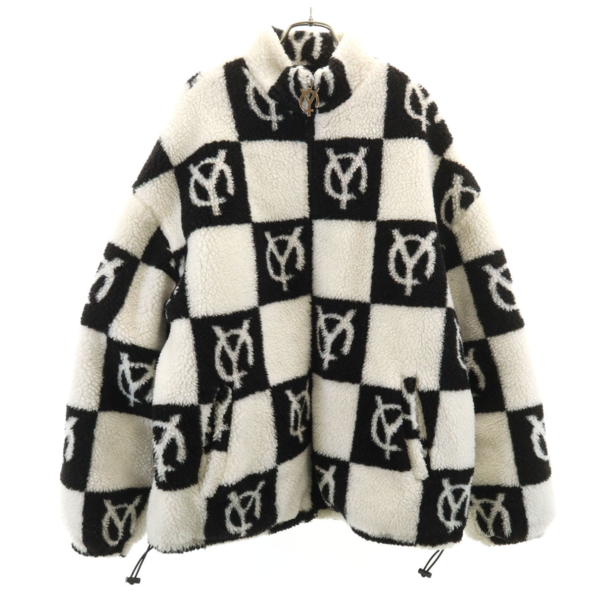 OY オーワイ 韓国製 総柄 ボアジャケット ホワイト系 メンズ