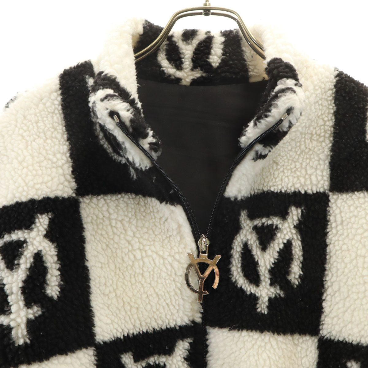 OY オーワイ 韓国製 総柄 ボアジャケット ホワイト系 メンズ