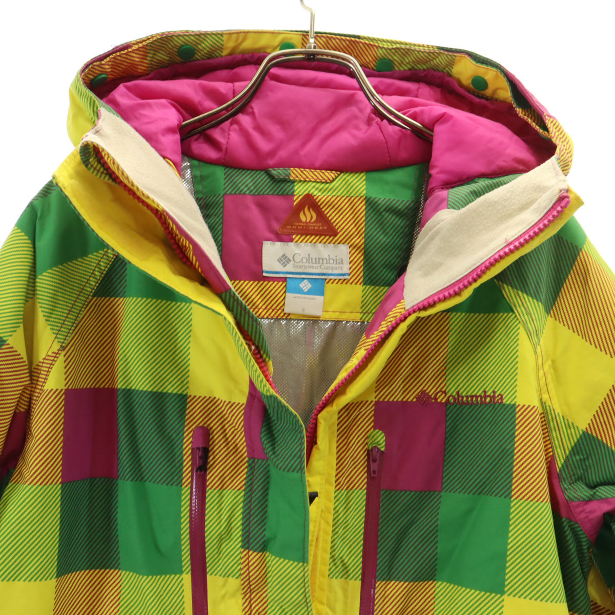 Columbia コロンビア 総柄 スノーボード 中綿ジャケット S イエロー アウトドア レディース