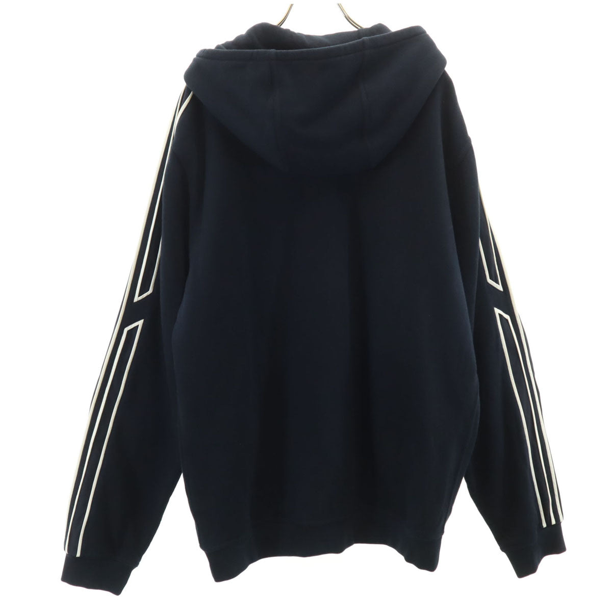 HERMES エルメス イタリア製 長袖 スウェット ジップパーカー XXL ネイビー 裏起毛 ビッグサイズ メンズ