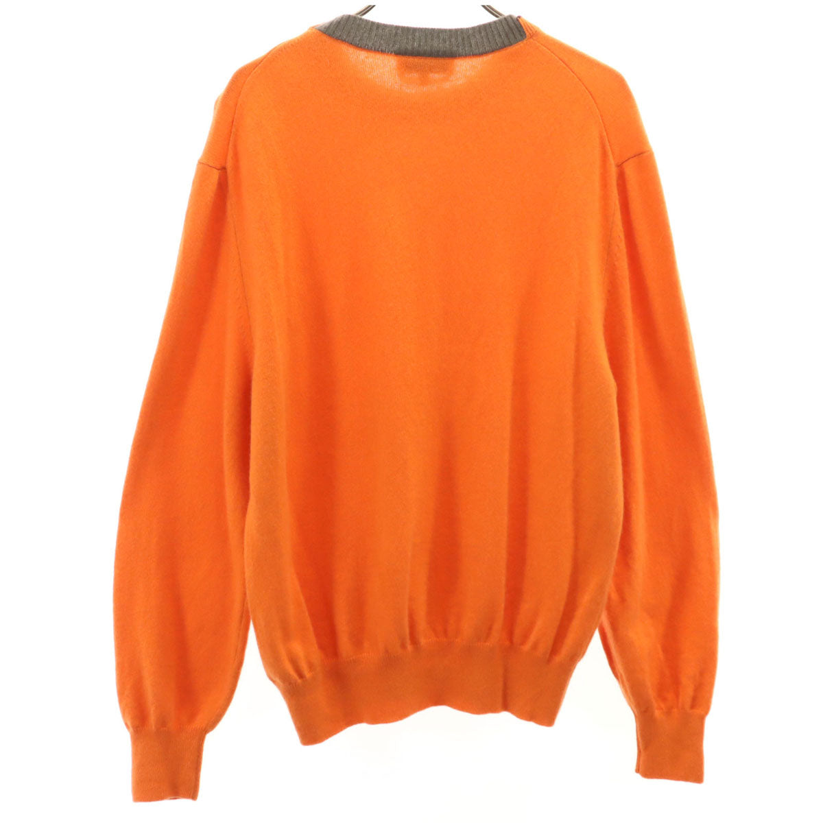 HERMES エルメス イタリア製 カシミヤ100％ 長袖 セーター L オレンジ