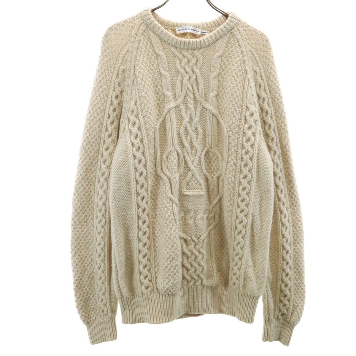 Alexander McQueen アレキサンダーマックイーン イタリア製 長袖 フィッシャーマン セーター S ベージュ アランニット メンズ