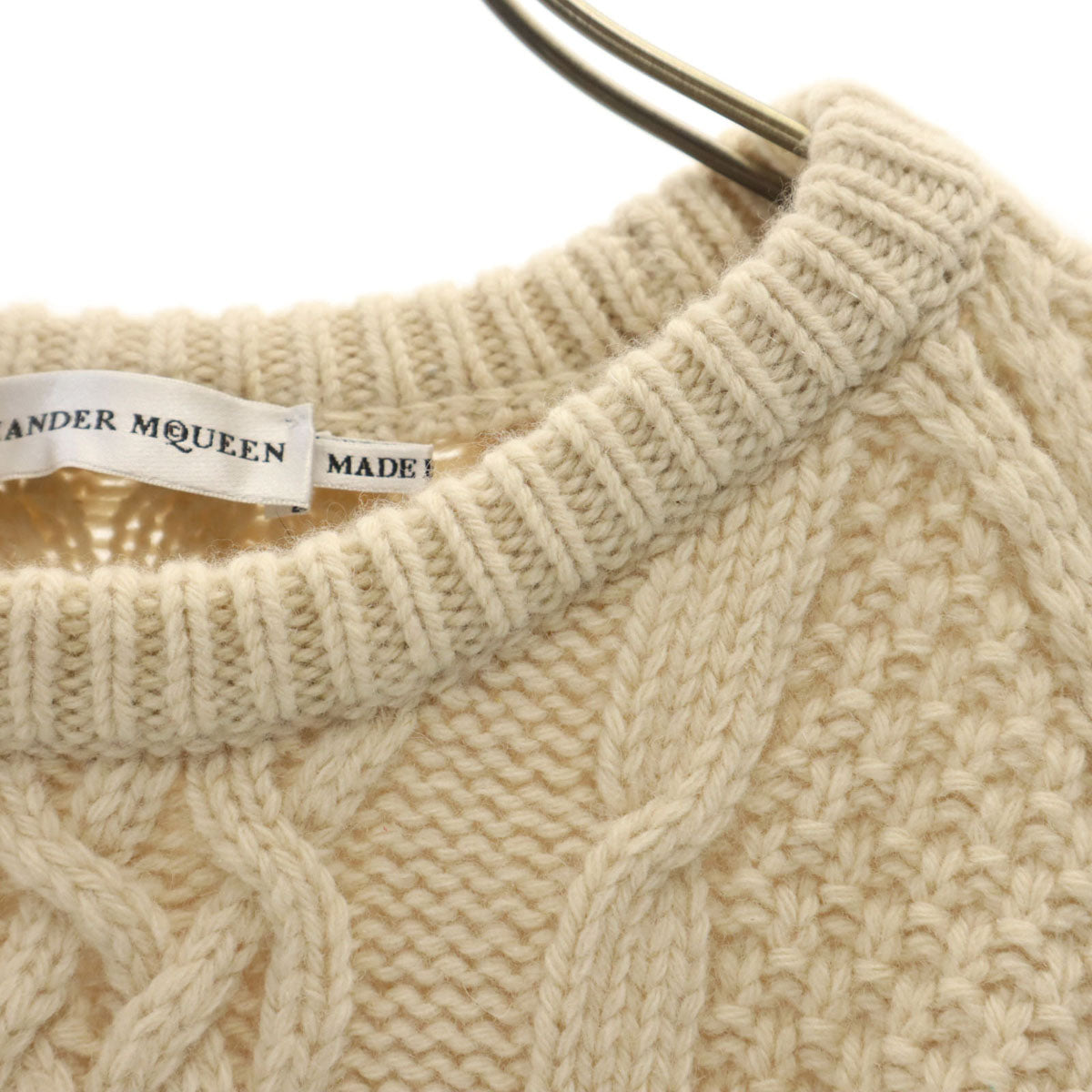 Alexander McQueen アレキサンダーマックイーン イタリア製 長袖 フィッシャーマン セーター S ベージュ アランニット メンズ