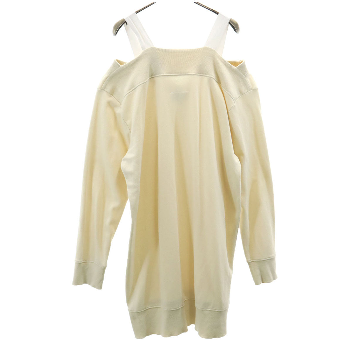 MM6 Maison Margiela エムエムシックス メゾンマルジェラ ポルトガル製 長袖 オフショルダースウェット ワンピース S アイボリー レディース