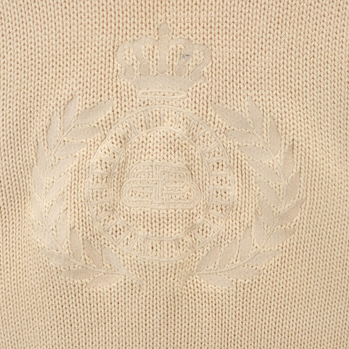 BALENCIAGA バレンシアガ イタリア製 長袖 UNIFIT BBロゴエンブロイダリー ニット XS ベージュ セーター メンズ