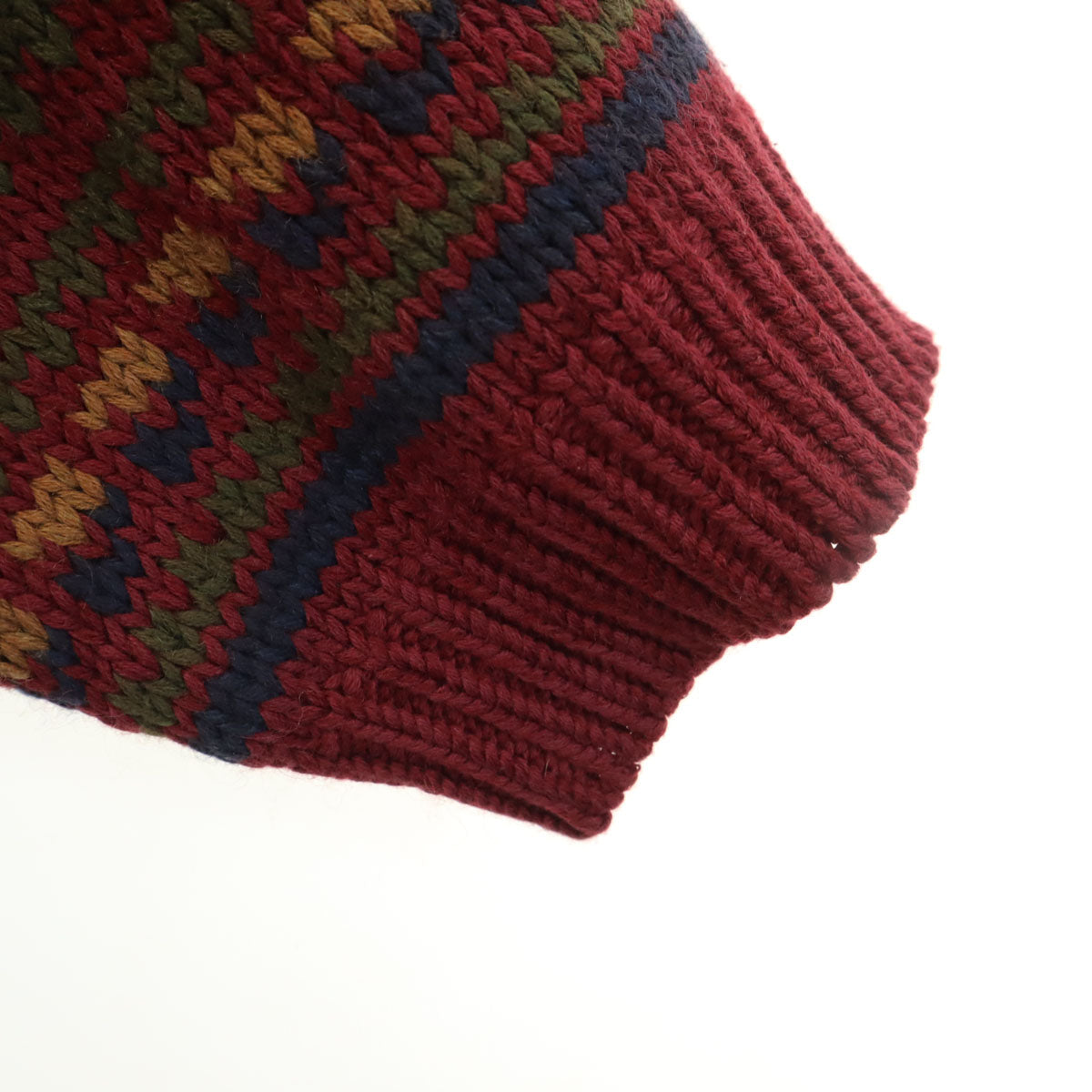 Banana Republic バナナリパブリック 80s 90s オールド 総柄 長袖 セーター XL えんじ系 ニット メンズ