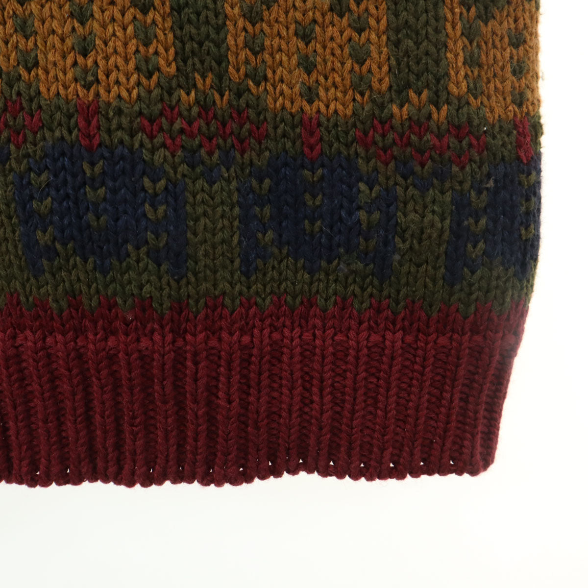 Banana Republic バナナリパブリック 80s 90s オールド 総柄 長袖 セーター XL えんじ系 ニット メンズ