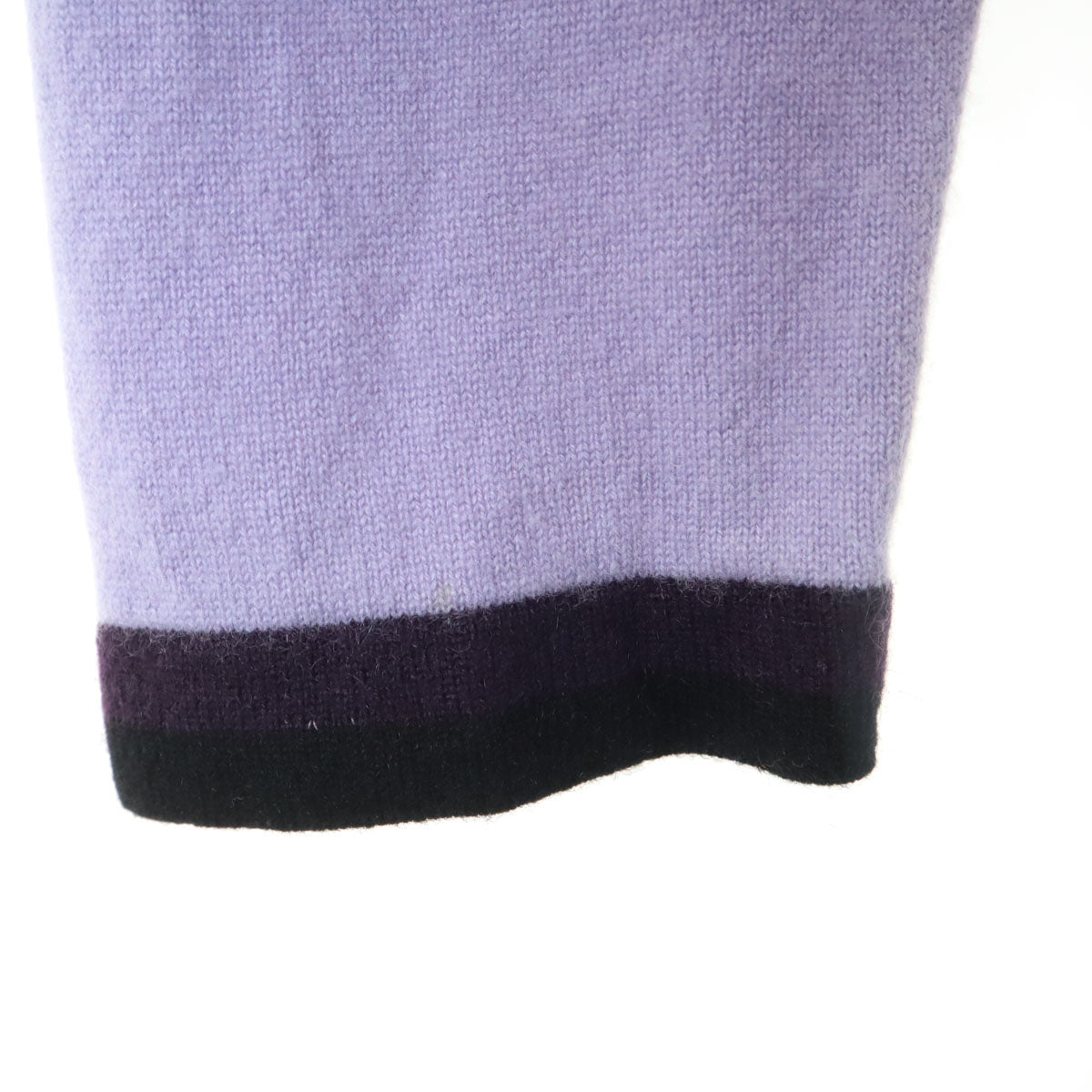 HERMES エルメス イタリア製 カシミヤ100％ 長袖 ハーフジップ ニット L ラベンダー セーター メンズ