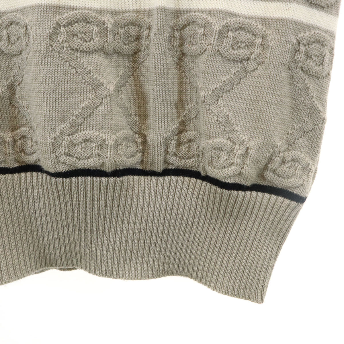 Christian Dior SPORTS クリスチャンディオールスポーツ 90s オールド 総柄 長袖 ニット L グレー セーター メンズ