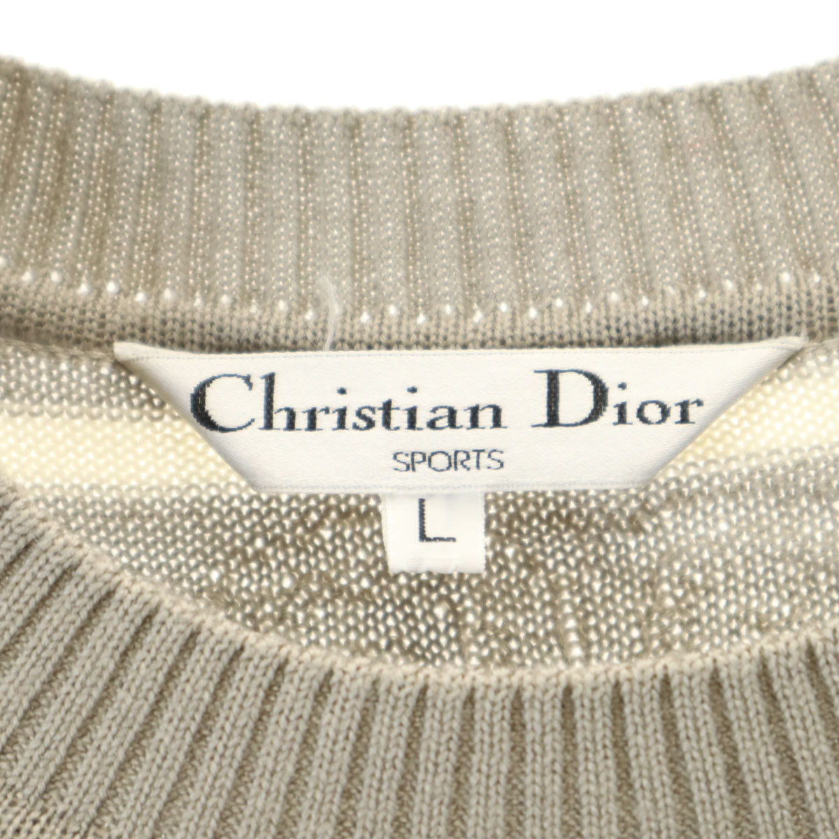 Christian Dior SPORTS クリスチャンディオールスポーツ 90s オールド 総柄 長袖 ニット L グレー セーター メンズ