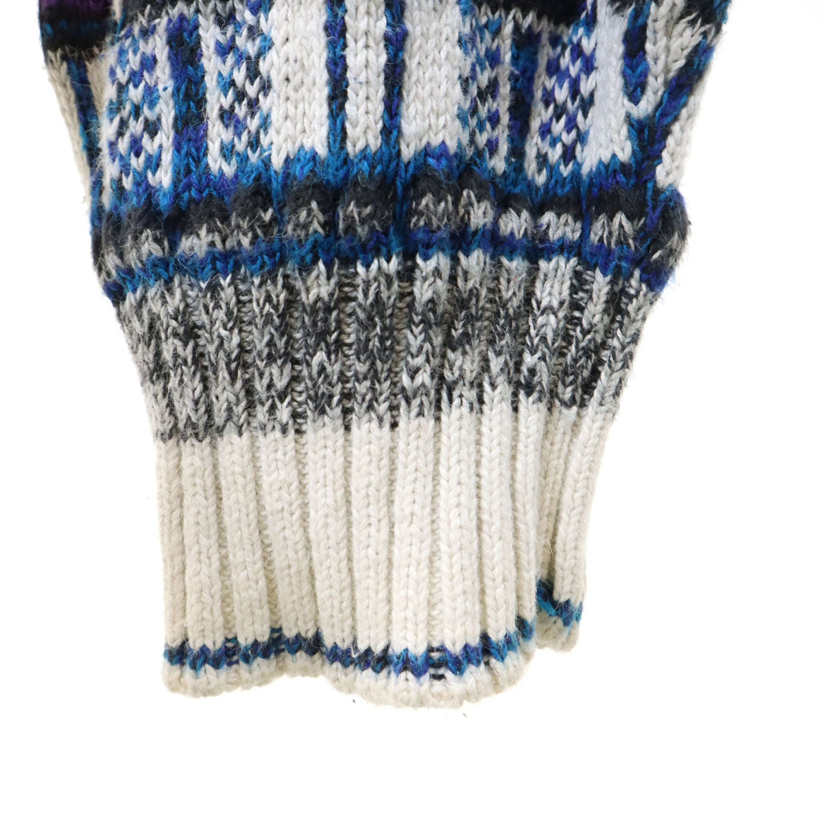 VAN HEUSEN ヴァンヒューゼン 90s オールド 総柄 長袖 3D ニット XL ブルー系 セーター メンズ