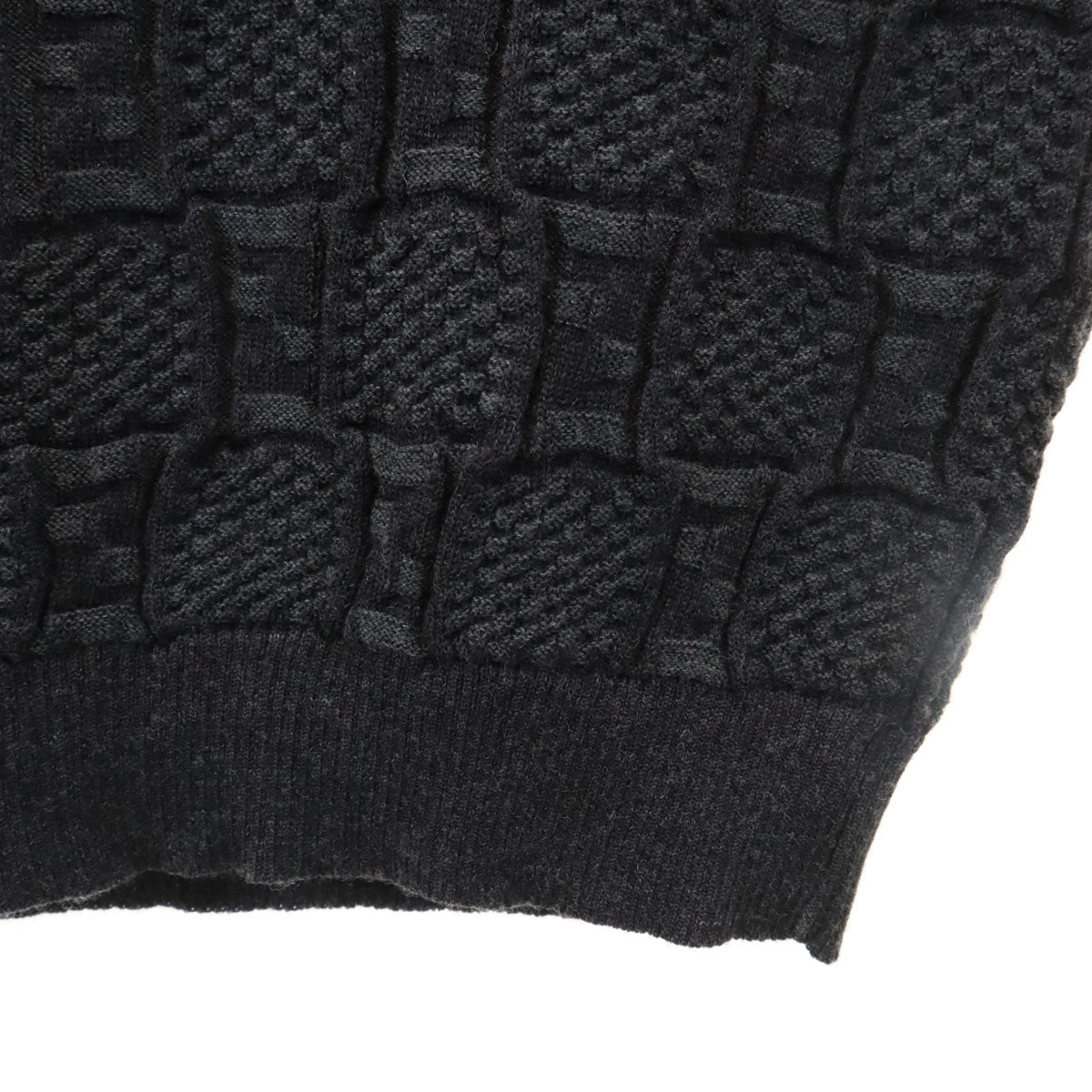 FENDI CLUB フェンディ クラブ 90s イタリア製 オールド ズッカ柄 長袖 セーター 50/M チャコールグレー ニット メンズ