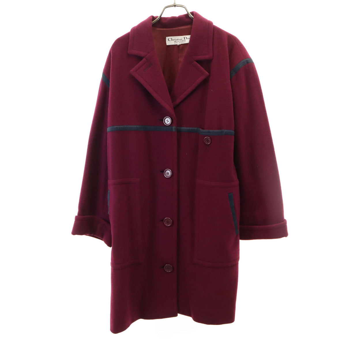 Christian Dior PRET-A-PORTER クリスチャンディオール プレタポルテ 90s オールド チェスターコート 9 ワインレッド レディース