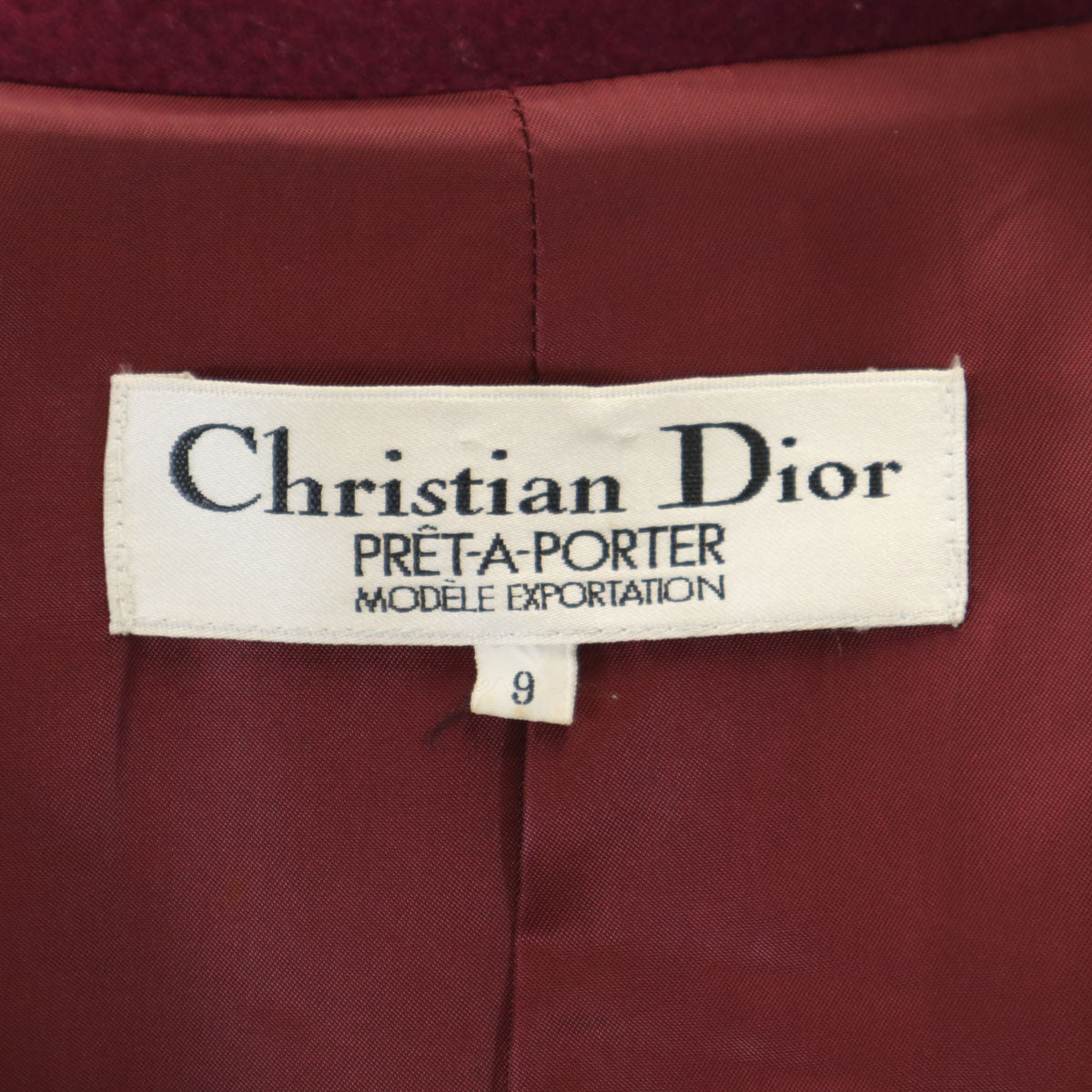 Christian Dior PRET-A-PORTER クリスチャンディオール プレタポルテ 90s オールド チェスターコート 9 ワインレッド レディース