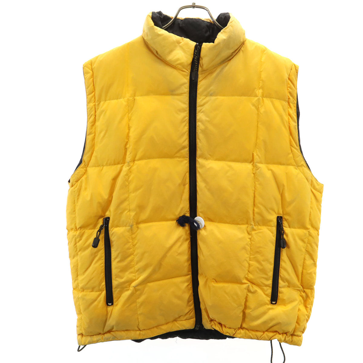 GAP ギャップ リバーシブル ハイブリッド ダウンベスト L 山吹色 ポケッタブル メンズ