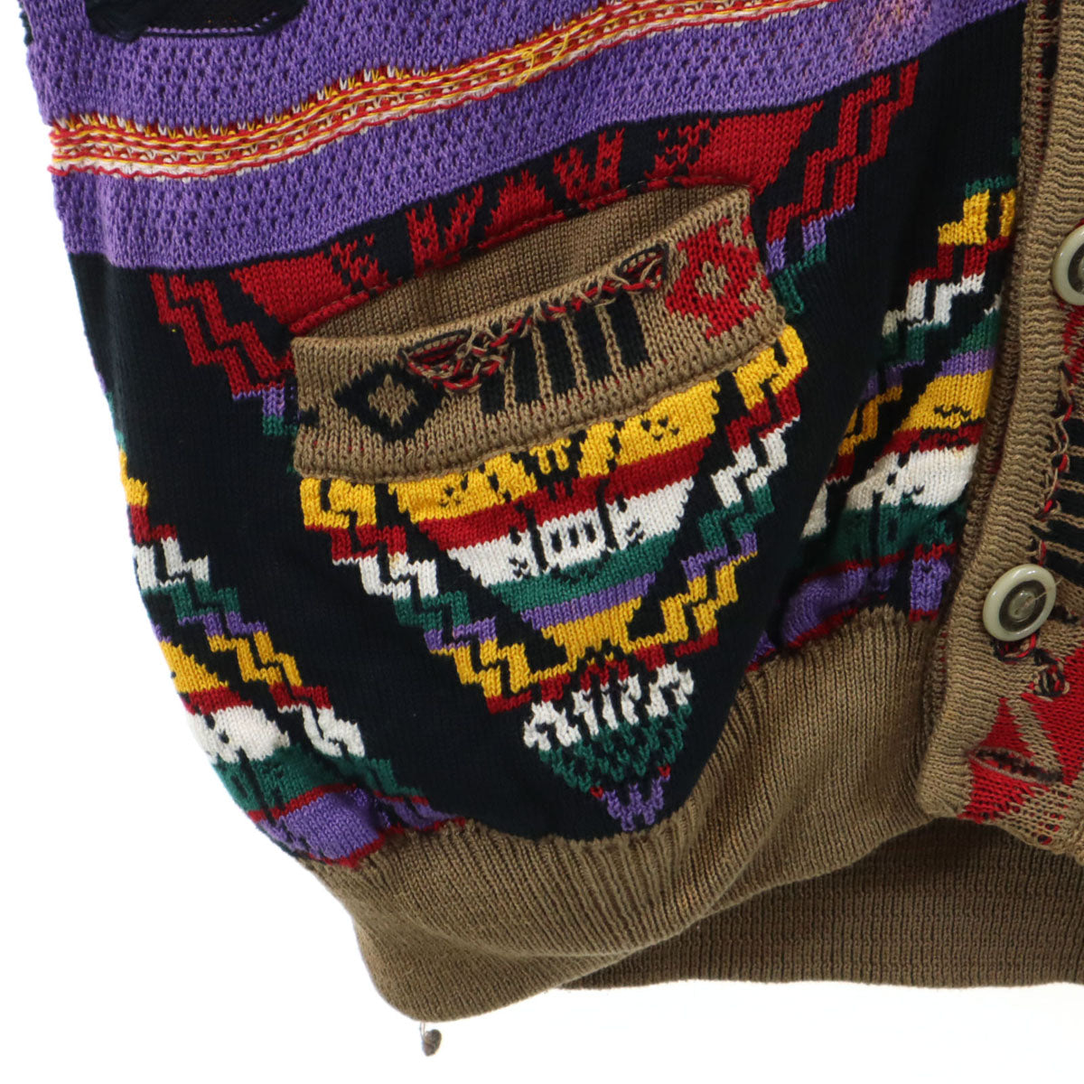 COOGI クージー 90s オーストラリア製 オールド 長袖 3D ニットカーディガン M マルチ メンズ