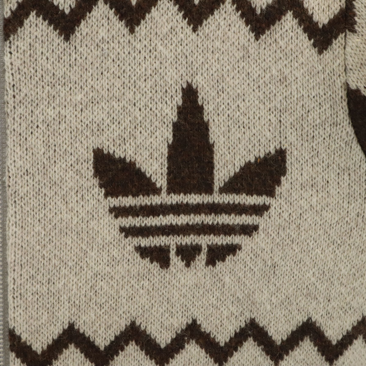 adidas Originals アディダスオリジナルス トレフォイルロゴ ニットジャケット M グレージュ メンズ