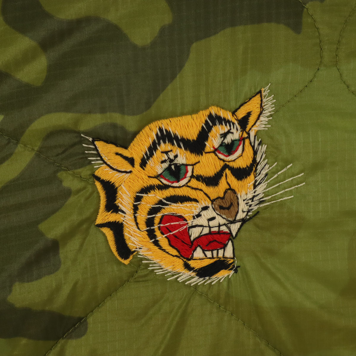 東洋エンタープライズ テーラー東洋 カモフラ柄 ベトナムマップ ベトジャン ライナー ジャケット M オリーブ TT13675 迷彩 虎 龍 キルティング メンズ