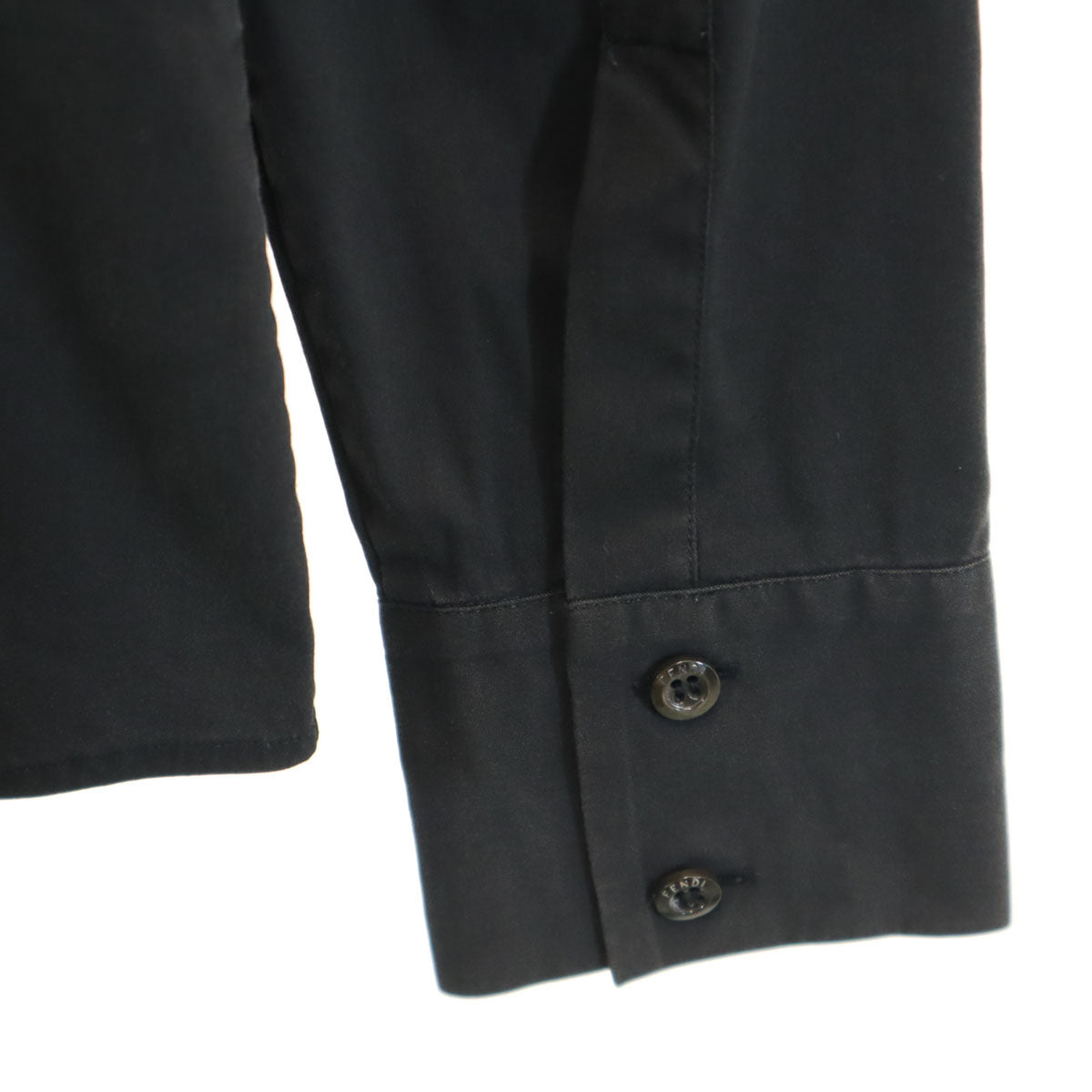 FENDI フェンディ イタリア製 長袖 コットンシャツ 42 ブラック レディース