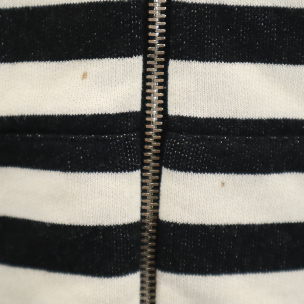 SAINT LAURENT サンローラン 2015年 イタリア製 ボーダー柄 長袖 ジップパーカー XS ホワイト 他 レディース