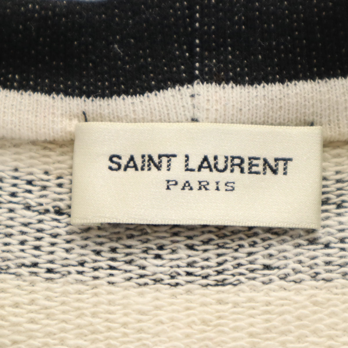 SAINT LAURENT サンローラン 2015年 イタリア製 ボーダー柄 長袖 ジップパーカー XS ホワイト 他 レディース