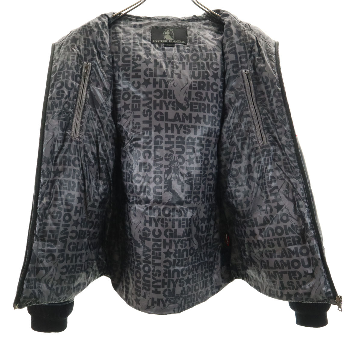 HYSTERIC GLAMOUR ヒステリックグラマー ナイロンタフタ 中綿ジャケット S チャコール メンズ
