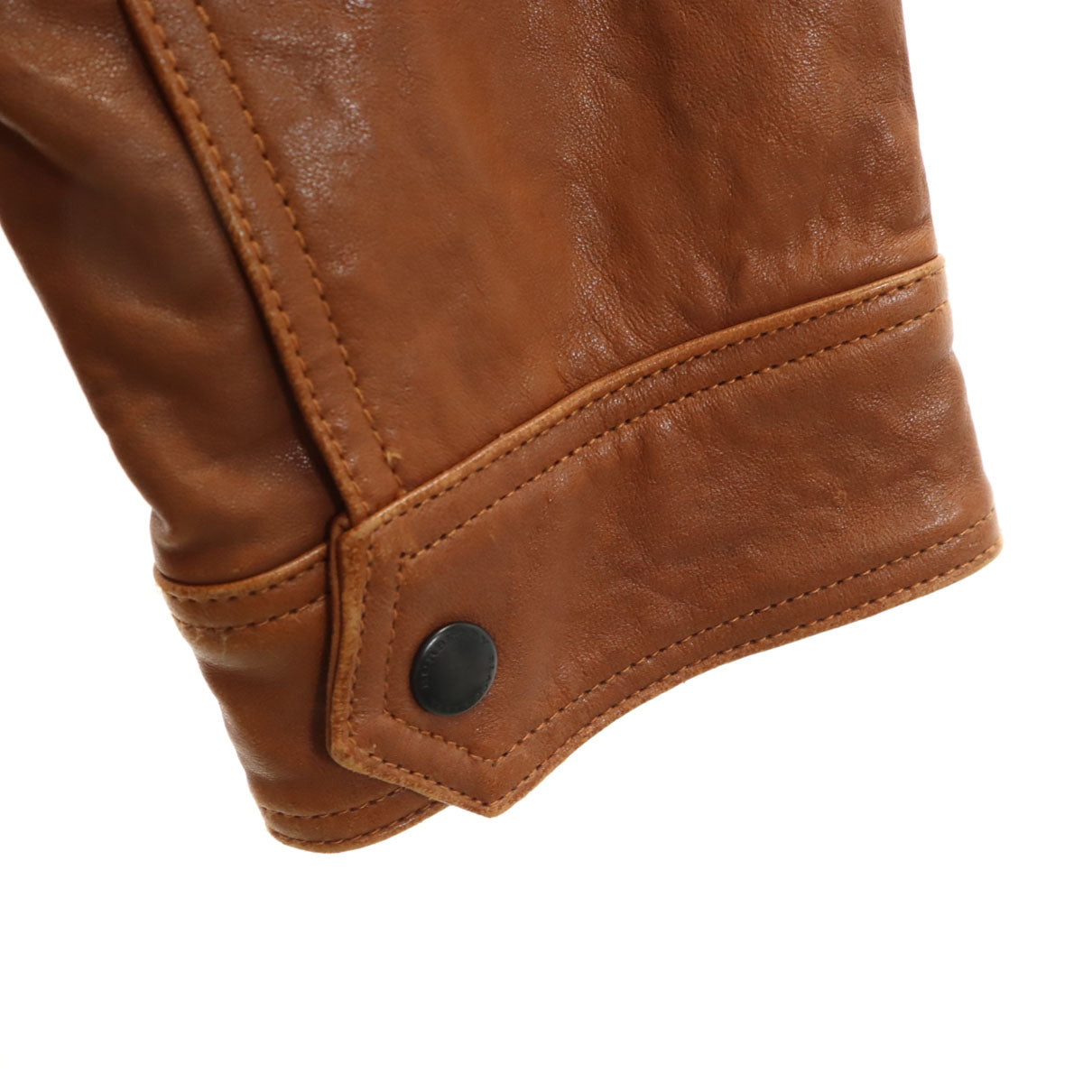 BURBERRY BLACK LABEL バーバリーブラックレーベル 羊革レザー シャツジャケット LL ブラウン 三陽商会 メンズ