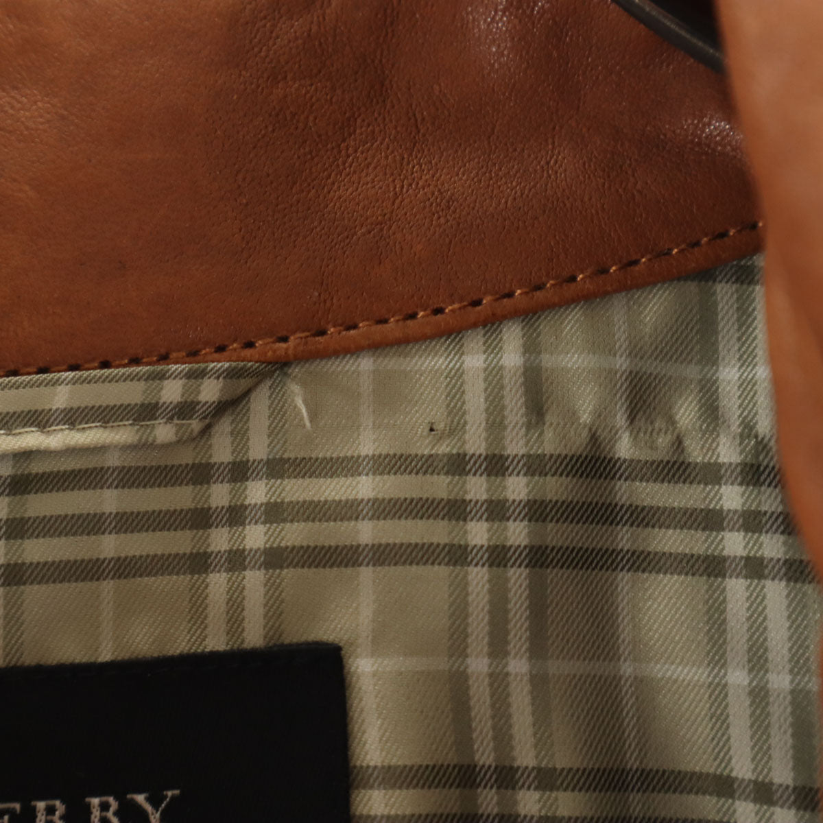 BURBERRY BLACK LABEL バーバリーブラックレーベル 羊革レザー シャツジャケット LL ブラウン 三陽商会 メンズ