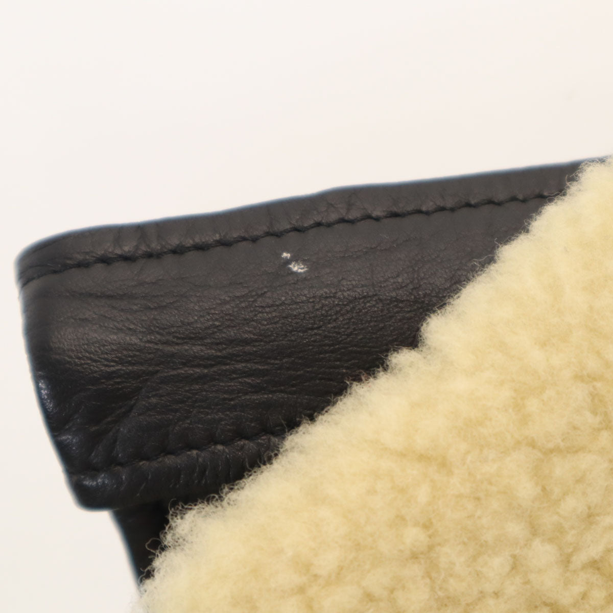 Paul+ Paul Smith ポールプラス ポールスミス ムートンカラー 羊革レザー ライダース ベスト 40 ブラック レディース