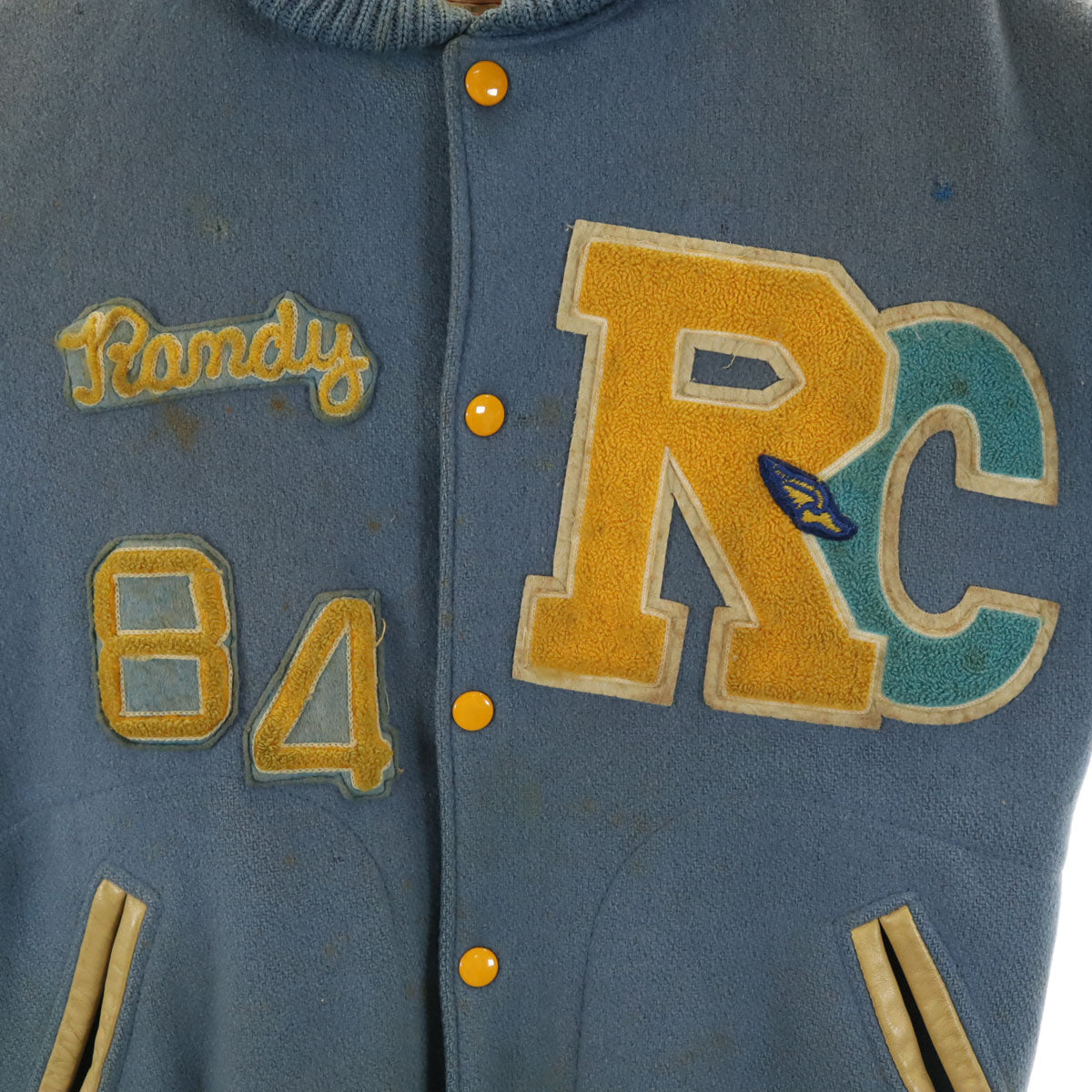 Kandel カンデル 70s 80s ヴィンテージ バーシティ ジャケット 38 ブルーグレー スタジャン メンズ