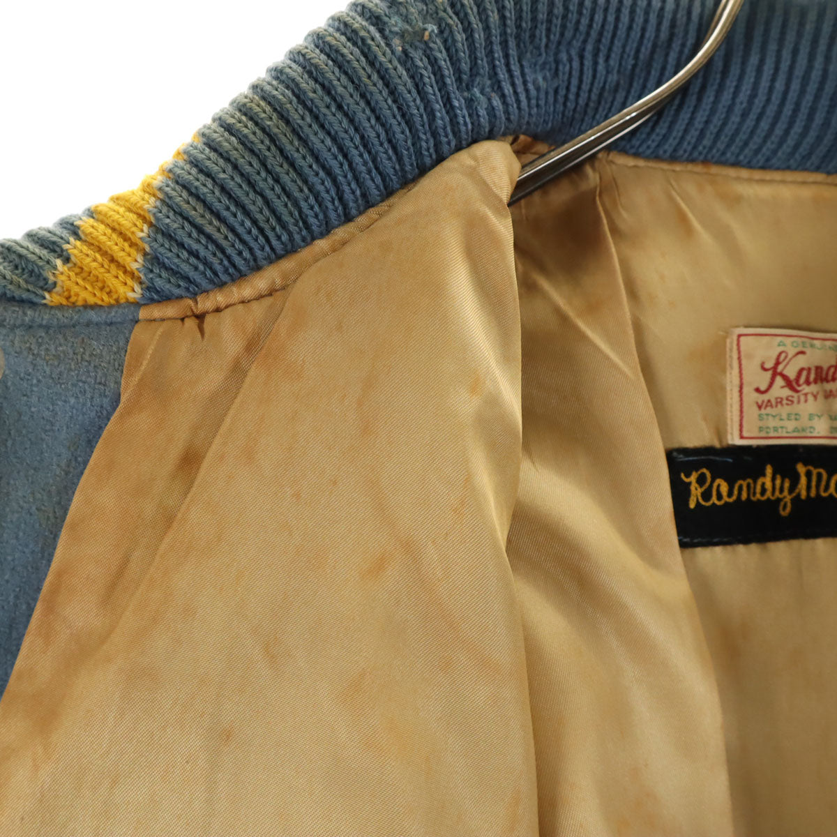 Kandel カンデル 70s 80s ヴィンテージ バーシティ ジャケット 38 ブルーグレー スタジャン メンズ