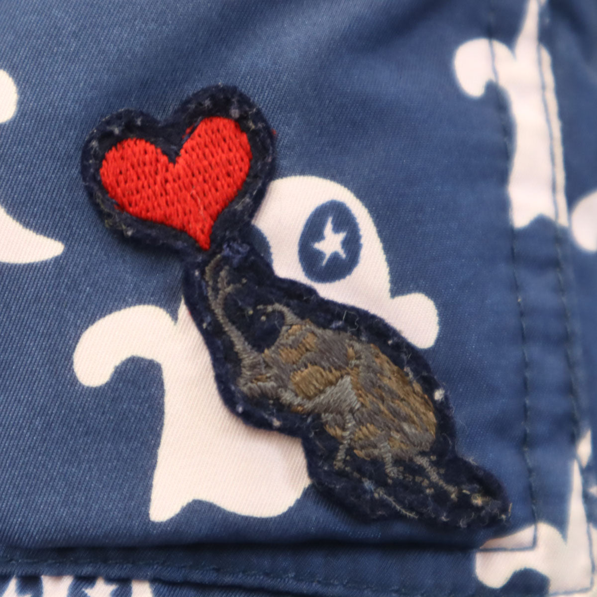 BOHEMIANS ボヘミアンズ 総柄 リバーシブル 中綿ジャケット 2 ネイビー メンズ