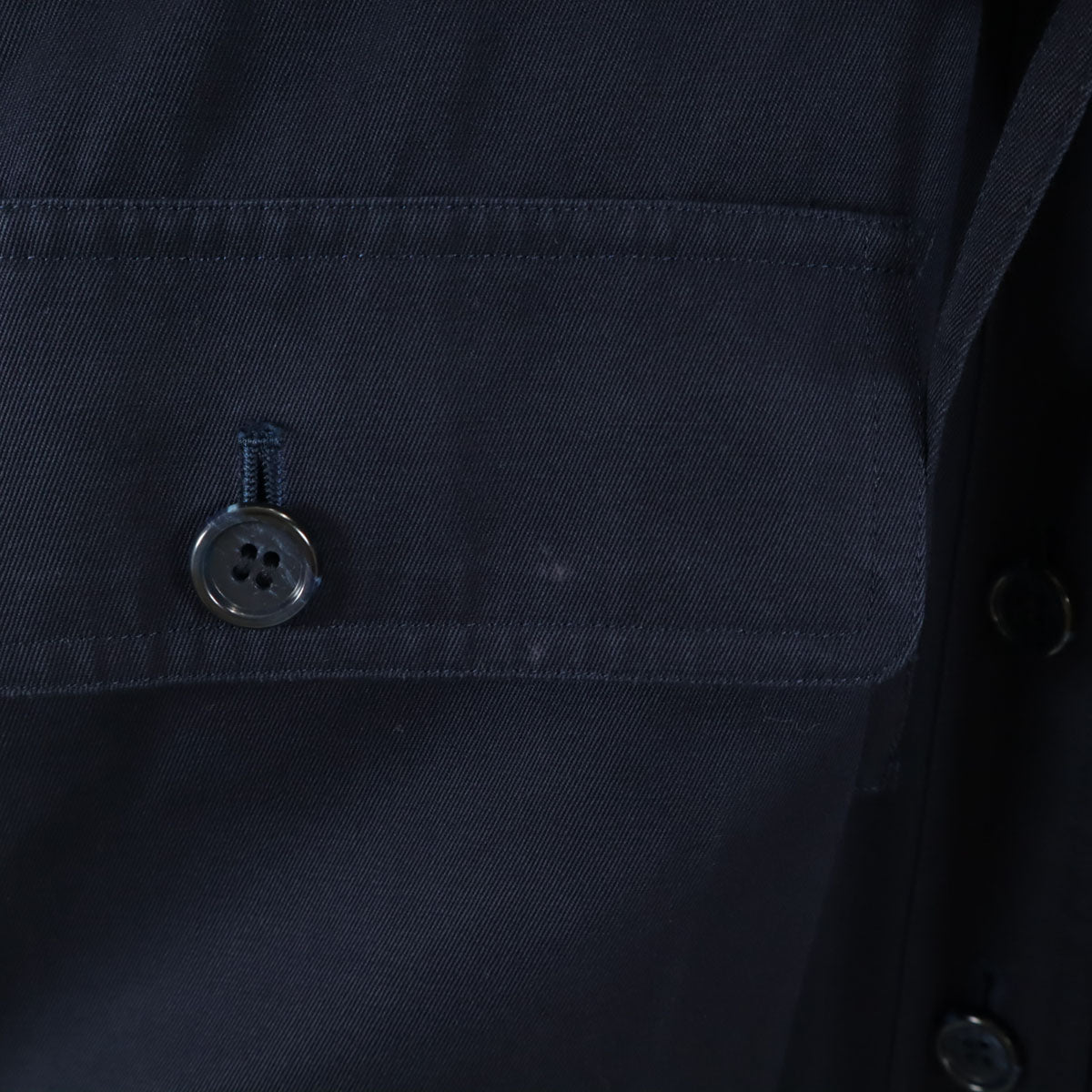 YVES SAINT LAURENT イヴサンローラン 90s オールド ステンカラーコート M ネイビー フォックスファー付き レディース