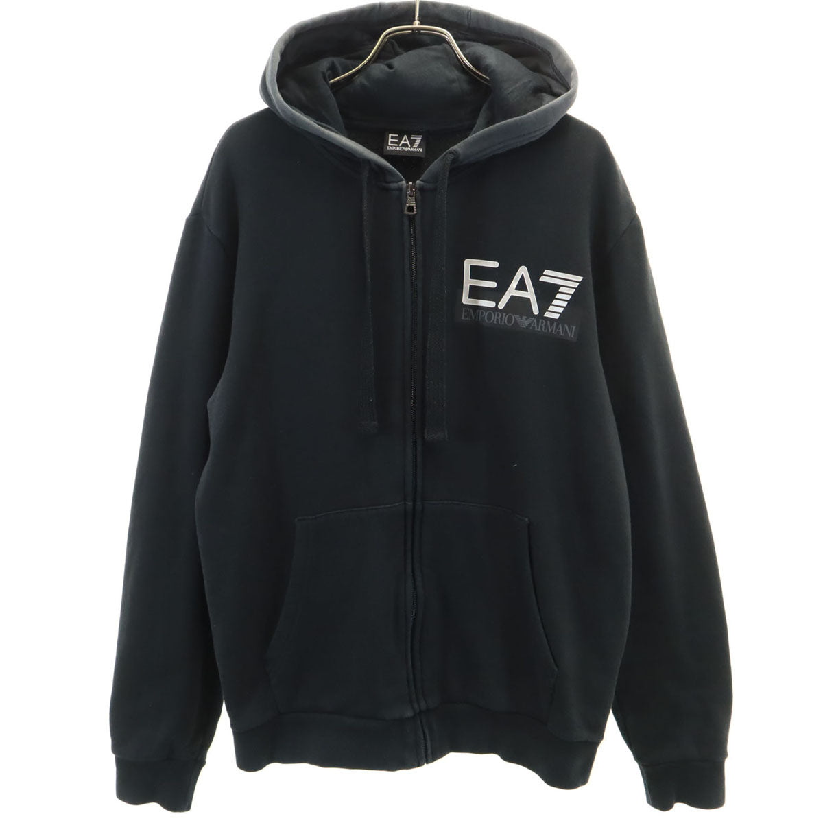 Emporio Armani エンポリオアルマーニ 長袖 スウェット ジップパーカー M ブラック メンズ