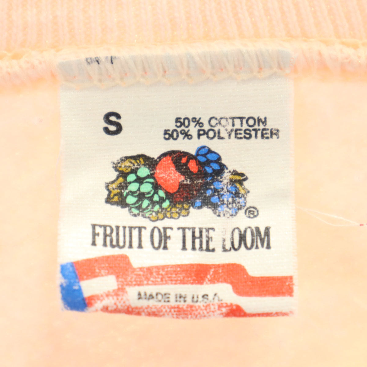 FRUIT OF THE LOOM フルーツオブザルーム 90s USA製 オールド 風と共に去りぬ プリント 長袖 スウェット トレーナー S ピンク Gone With the Wind 裏起毛 メンズ
