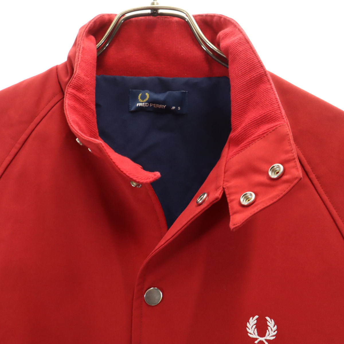 FRED PERRY フレッドペリー ハリントン 中綿ジャケット S レッド メンズ