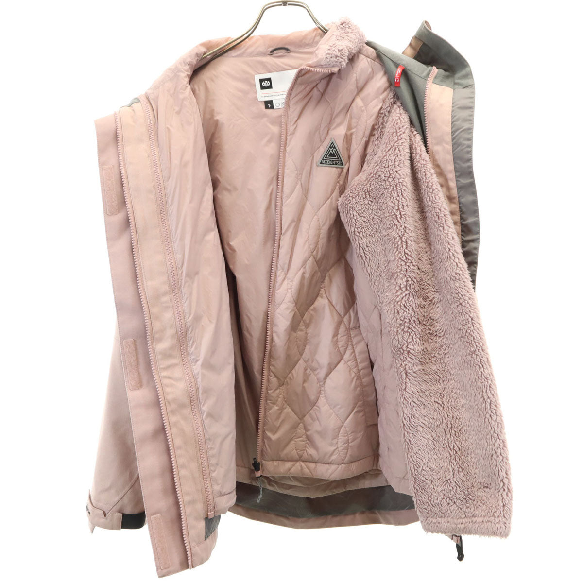 686 シックスエイトシックス スノーボード ウェア S ピンク系 SMARTY ライナー付き レディース