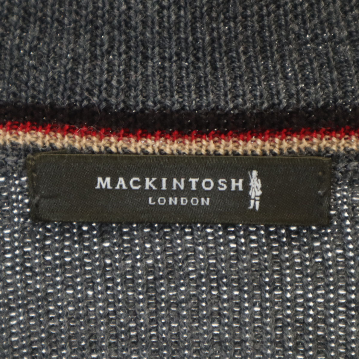 MACKINTOSH LONDON マッキントッシュロンドン ウール 長袖 フルジップ ニットカーディガン L グレー メンズ