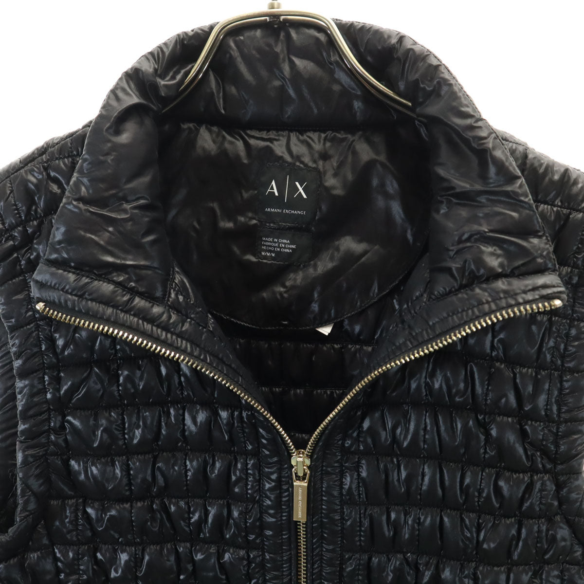 ARMANI EXCHANGE アルマーニエクスチェンジ 中綿ベスト M ブラック レディース