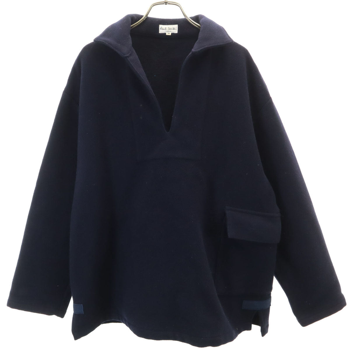 Paul Smith LONDON ポールスミスロンドン 長袖 Vネック ウールシャツ M ネイビー メンズ